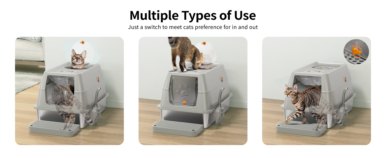 litter box stainless steel enclosed