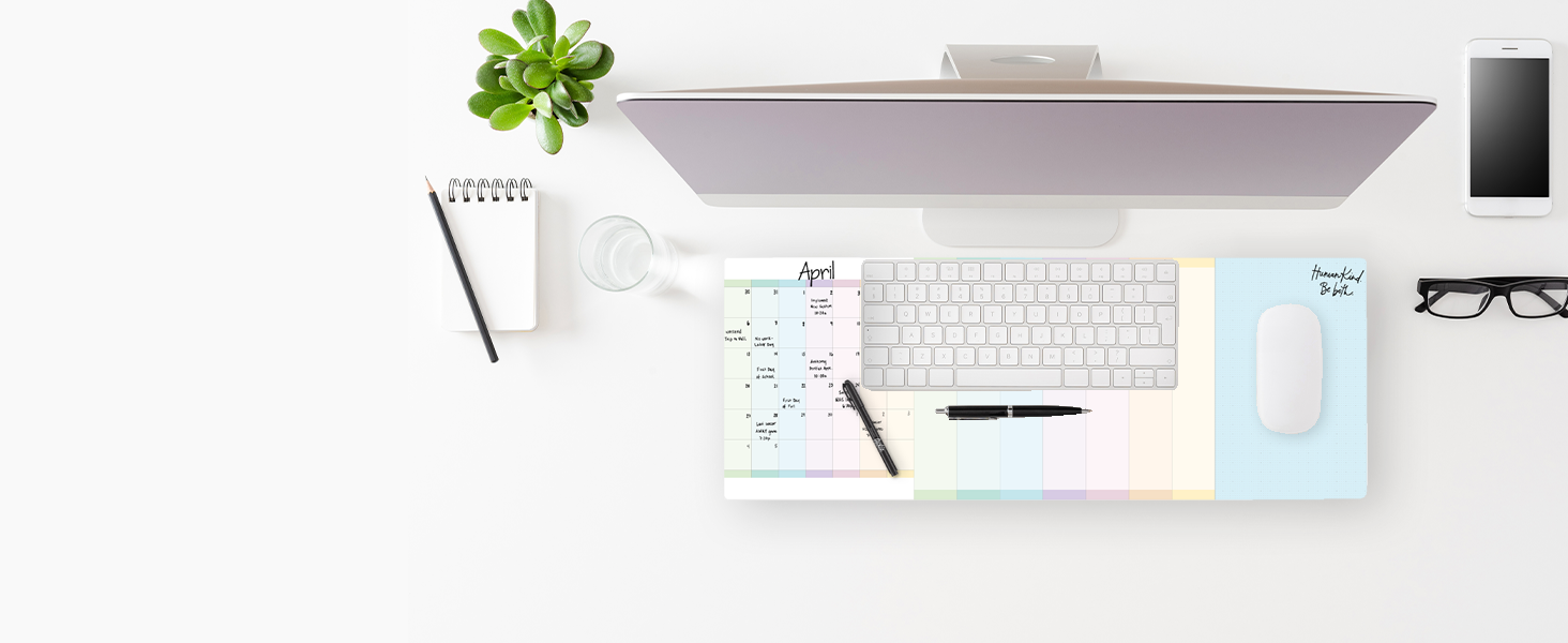 M.C. Squares 3in1 Dry Erase Desk Mat, Mouse Pad & Deco