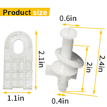 OasisFlow Plastic Toilet Seat Bolts Installation Kit for