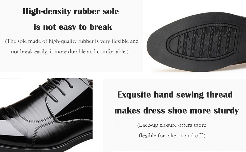 Men's Oxfords Formal Dress Shoes Leather Lace-ups Classic Business Shoes Non-Slip Brogues Shoes Office Wedding Loafers 12