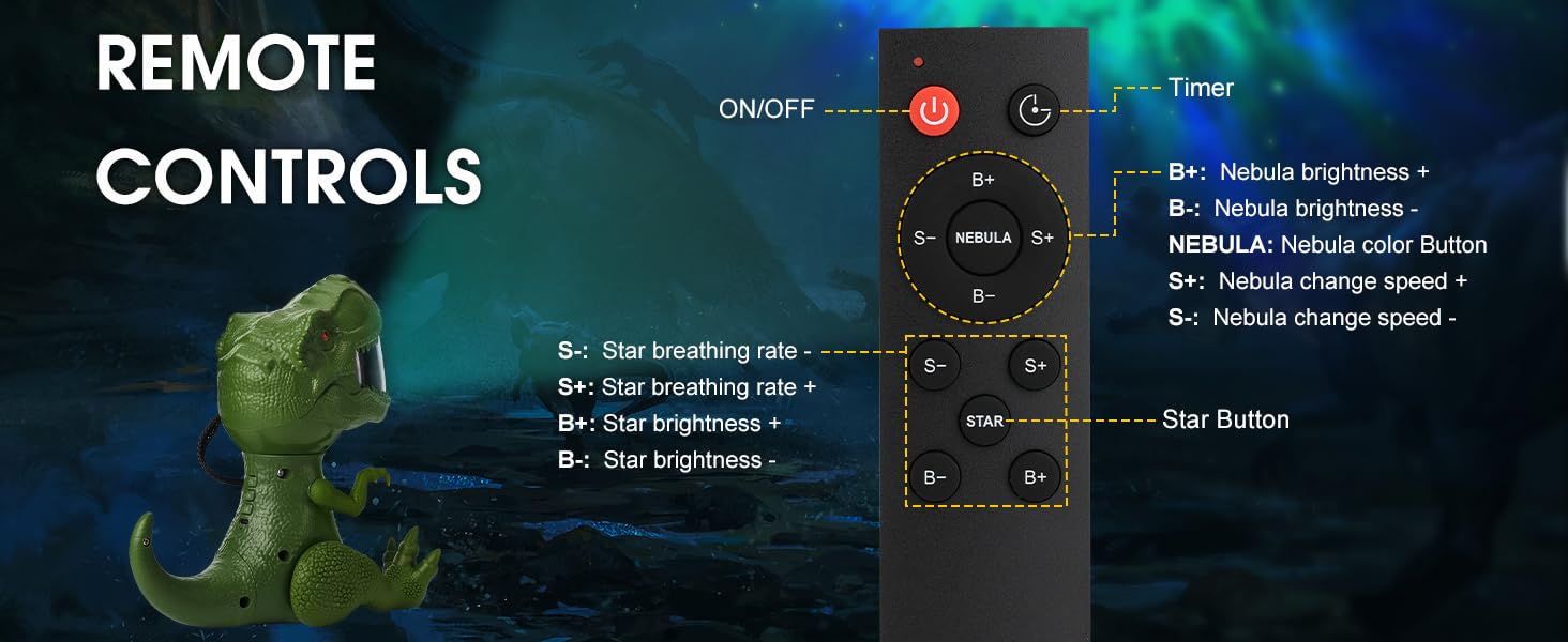 Dinosaur galaxy star projector kids christmas gift for bedroom ceiling night light