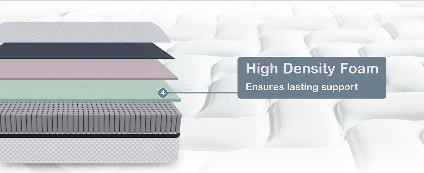 Deegari Matratze Memory-Schaum und Federkern Hybridmatratze Bett in einer Box mittelfest