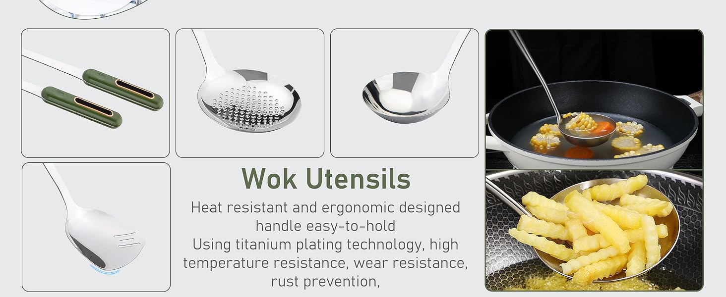 Stainless Steel Wok Utensils Set