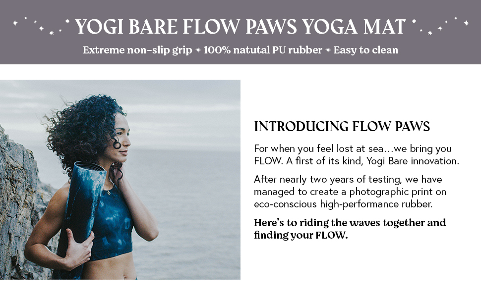 Yogi Bare FLOW Paws Yoga Mat 4mm Waves Extreme Non Slip Grip