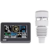 Ecowitt WS3901 Wi-Fi Weather Station Kit Indoor Outdoor, Includes Indoor 7.5'' LCD Large Display ...