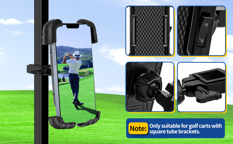 Driveup Golf Cart Phone Holder Phone Mount Holder Self