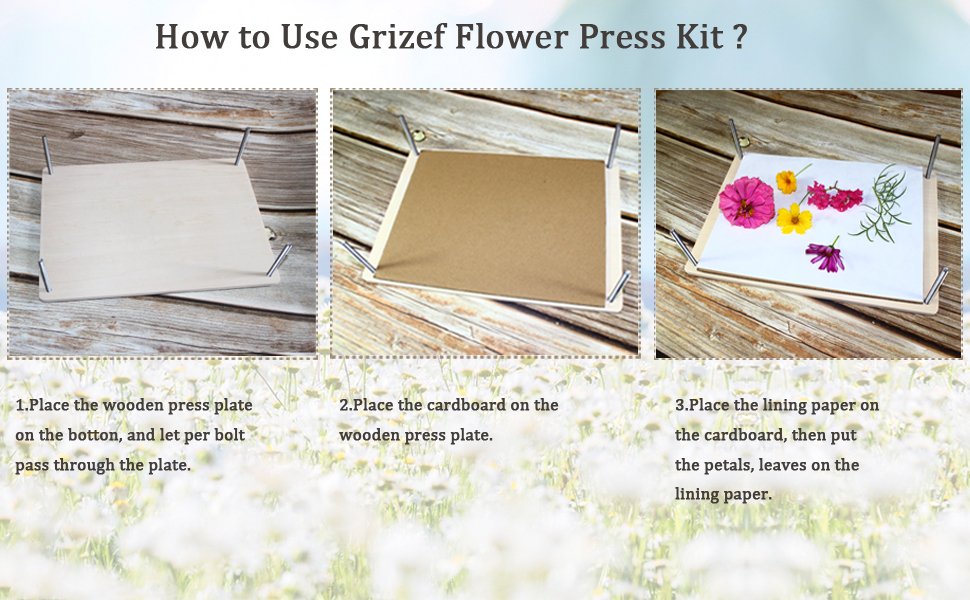 Grizef Large Wooden Flower Press, 10 Layers 30 x 21cm Flower Press Kit