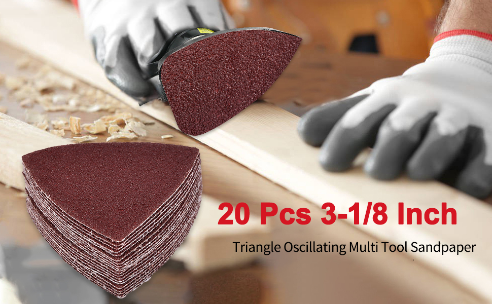 KingBra 40 Grit Triangular Multitool Sandpaper, Wood Sanding Paper Fit