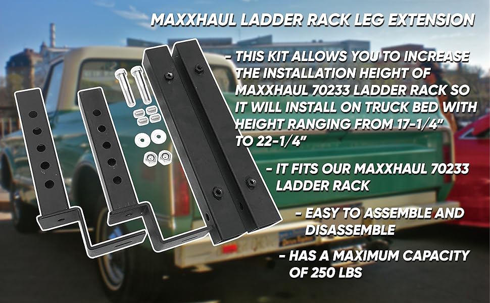 MaxxHaul 70479 Ladder Rack Leg Extension,Black Automotive