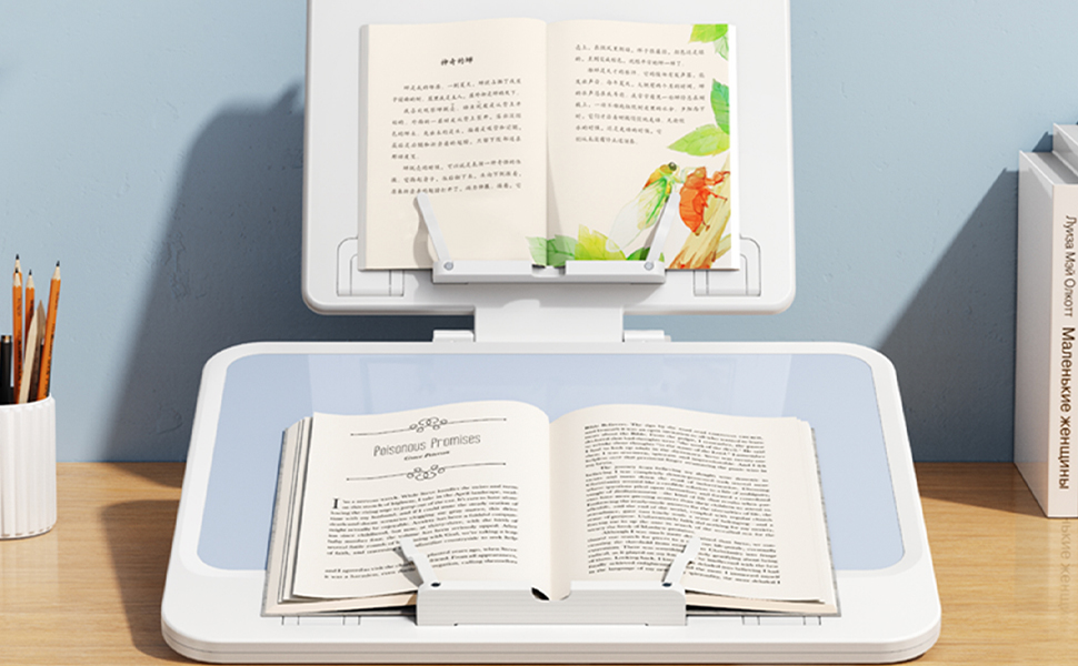 SEZQMA Adjustable Laptop Lap Desk with Book Holder Desktop Whiteboard DryErase