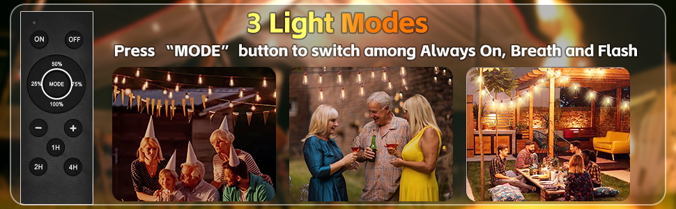 outdoor string lights with remote