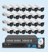 4COVR PoE 32 Channel Security Camera System, AI Human/Vehicle Detection, H.265 UHD NVR 8TB HDD, 2...