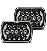 (Pair) 5''x7'' 6''x7'' High Low Beam Led Headlights Compatible with Wrangler YJ Cherokee XJ H6054...