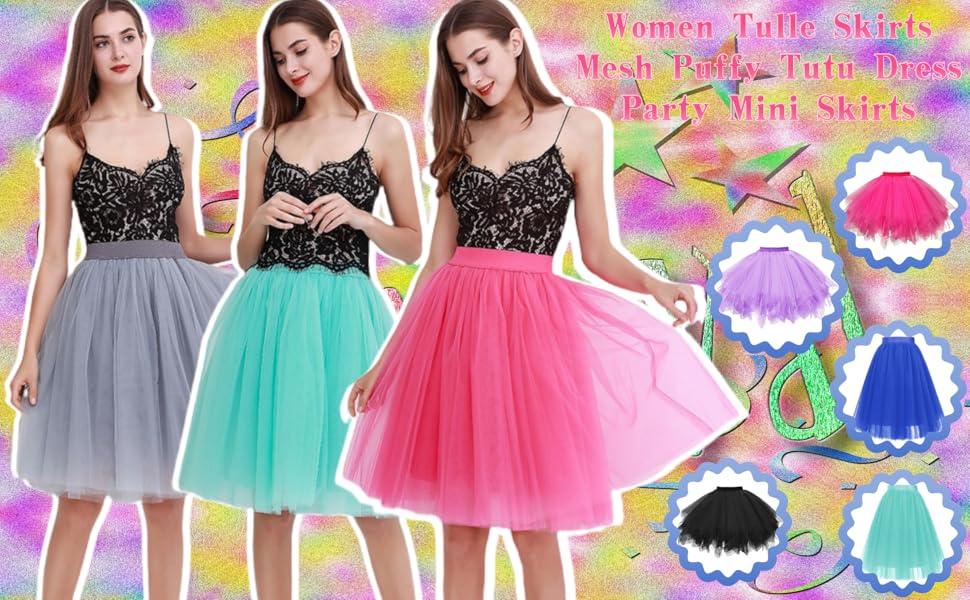 Amazon.com: Carnival New Women Tulle Skirts Knee Length Long
