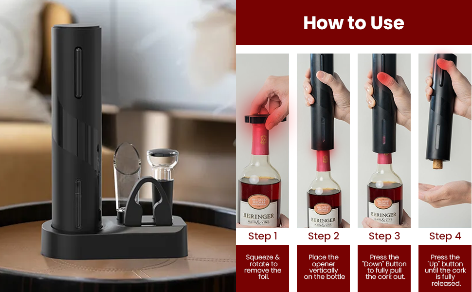 corkscrew wine opener how to use