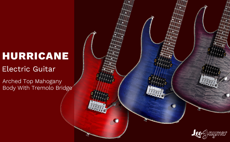 Hurricane エレキギター Amazon.com: Leo Jaymz Hurricane Series Electric Guitar