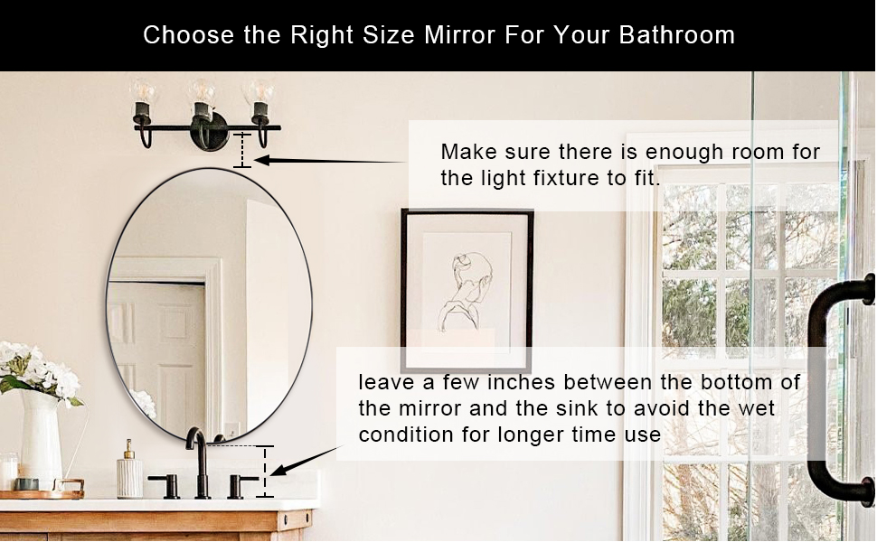 ANDY STAR Oval Bronze Mirror, Brushed Bronze Bathroom