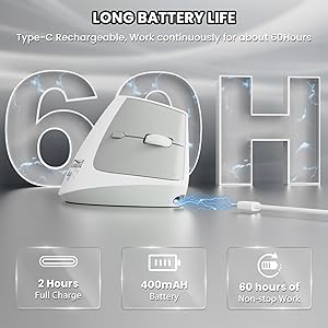 long-life 400mAh rechargeable battery