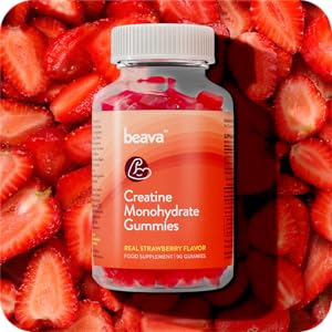 Beava Creatin Fruchtgummis auf Erdbeeren