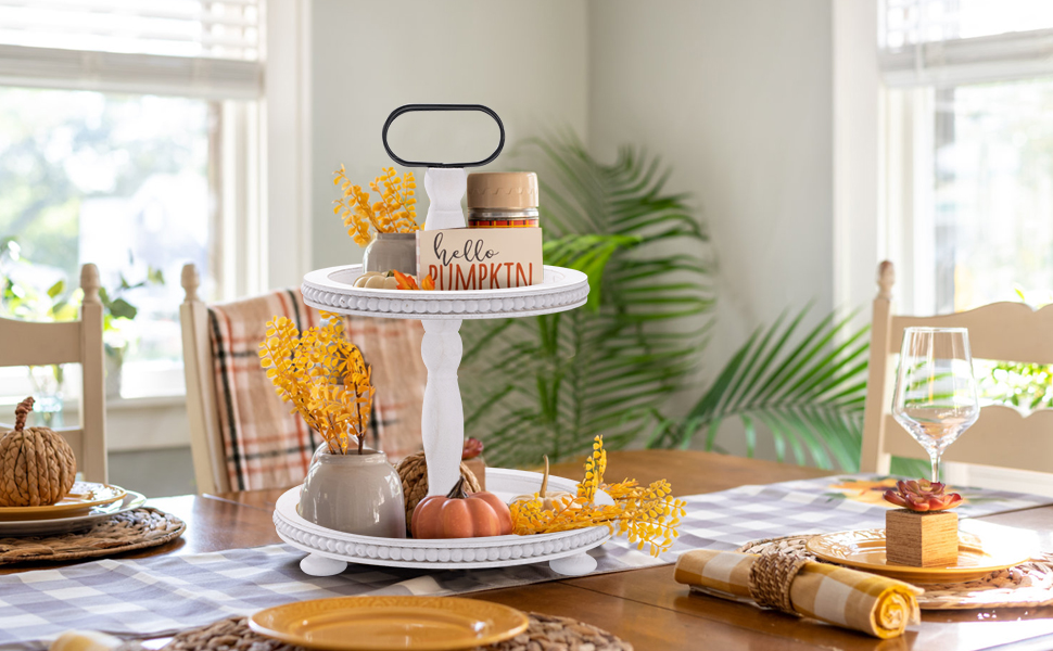 Amazon.com: Urban Deco Wooden Decorative Tray Two Tiered