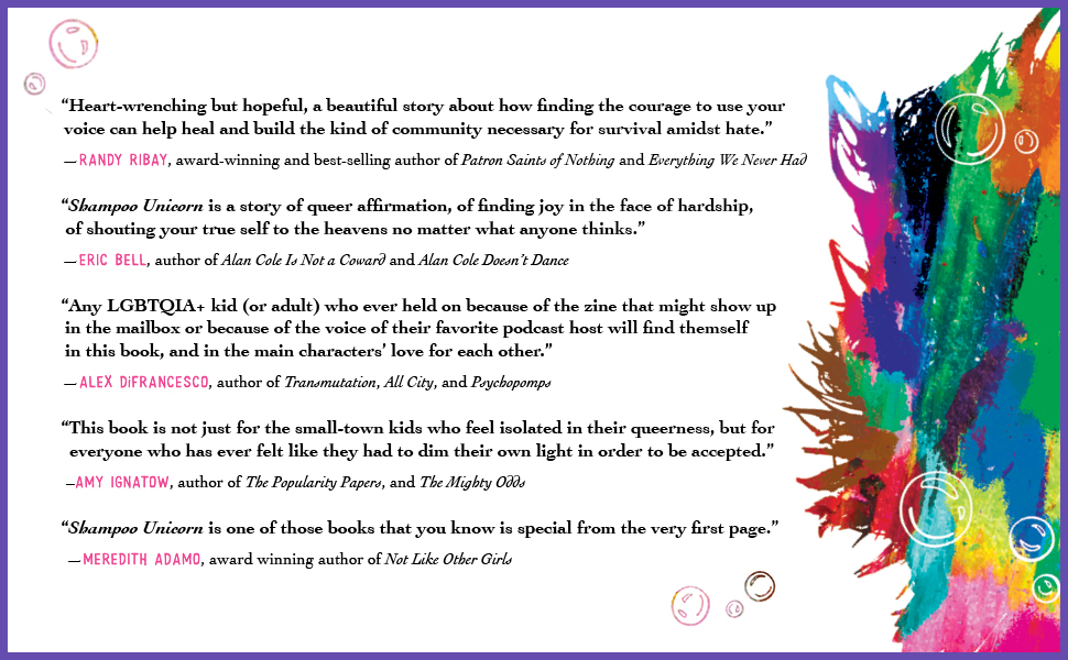Shampoo Unicorn, YA LGBTQ Books, Podcast Books, Sawyer Lovett 