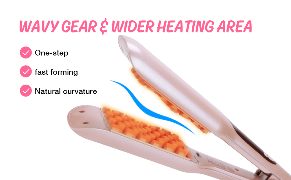 Cegsin Hair Crimper, Instant Heating Volumizing Hair Iron, Anti Static Ceramic Hair Curling Iron