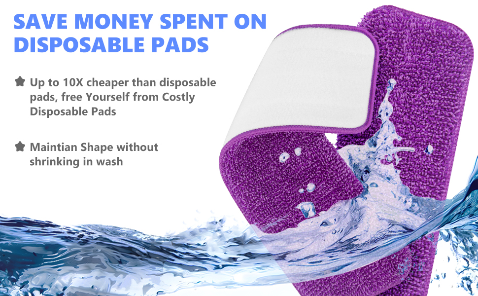 Reusable Mop Refill Pads Compatible with Swiffer PowerMop