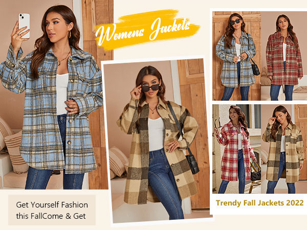 Amazon.com: Simplee Womens Flannel Plaid Shacket Jacket