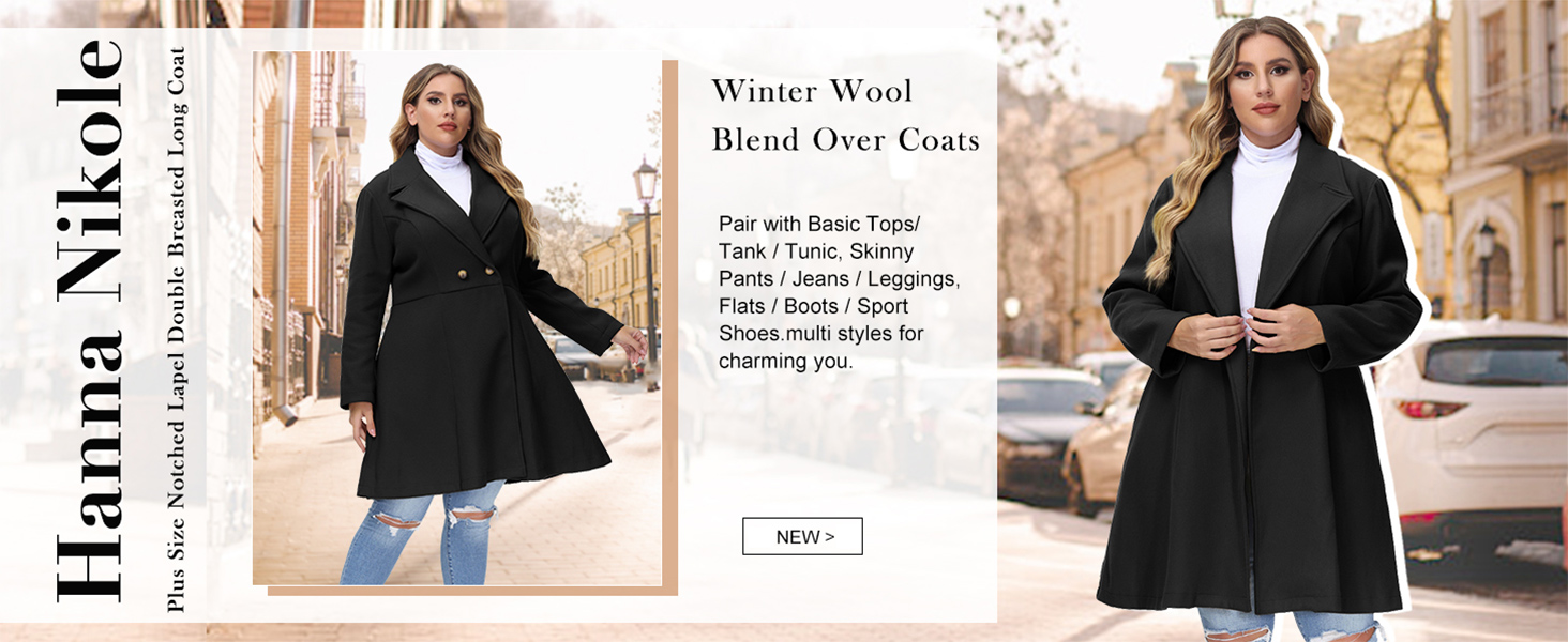 Plus Size Wool Dress Coat