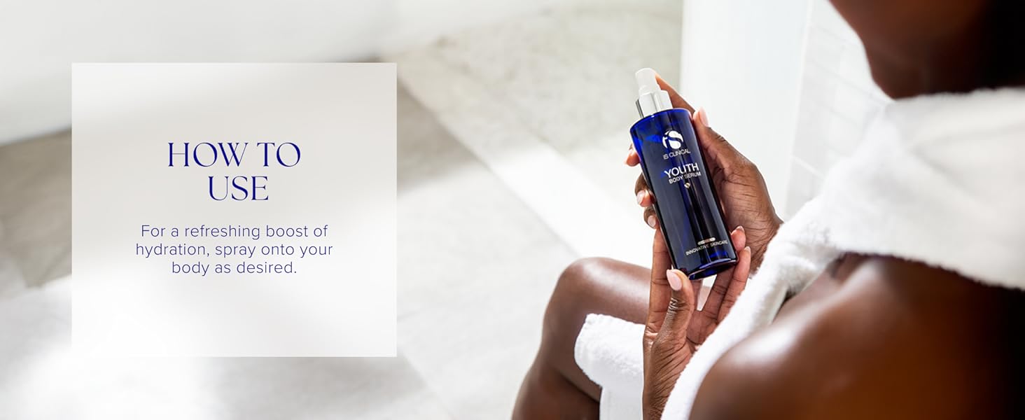 how to use for a refreshing boost of hydration spray onto your body as desired