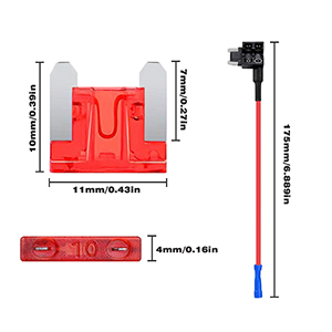 Technical diagram showing precise measurements and dimensions of a red mounting bracket or component with multiple angles and specifications.