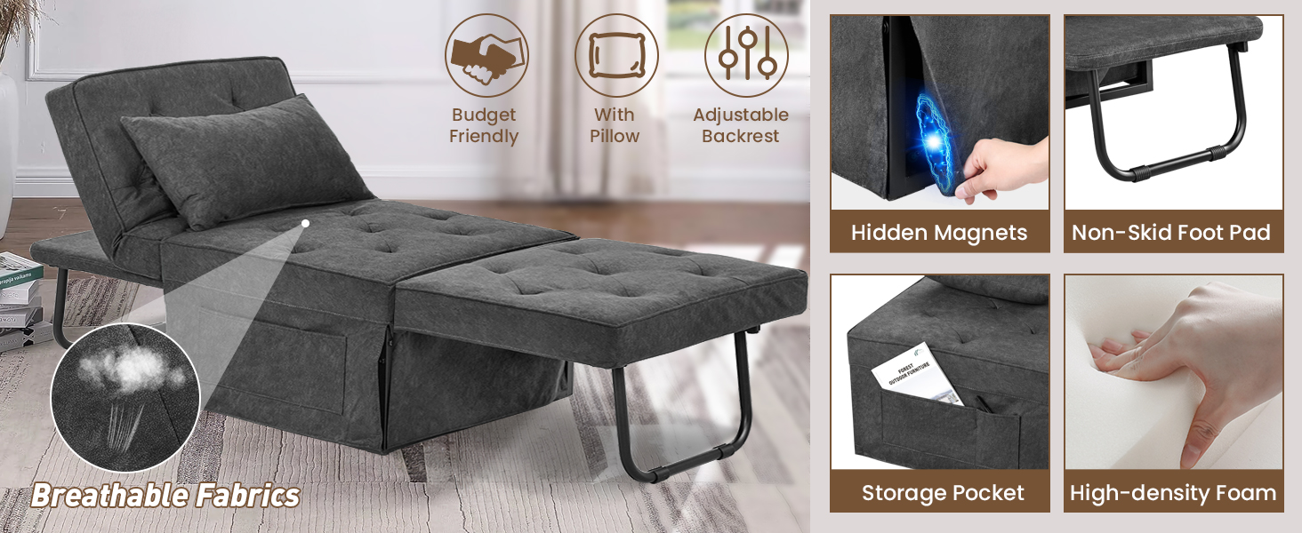 4 in 1 sleeper chair bed