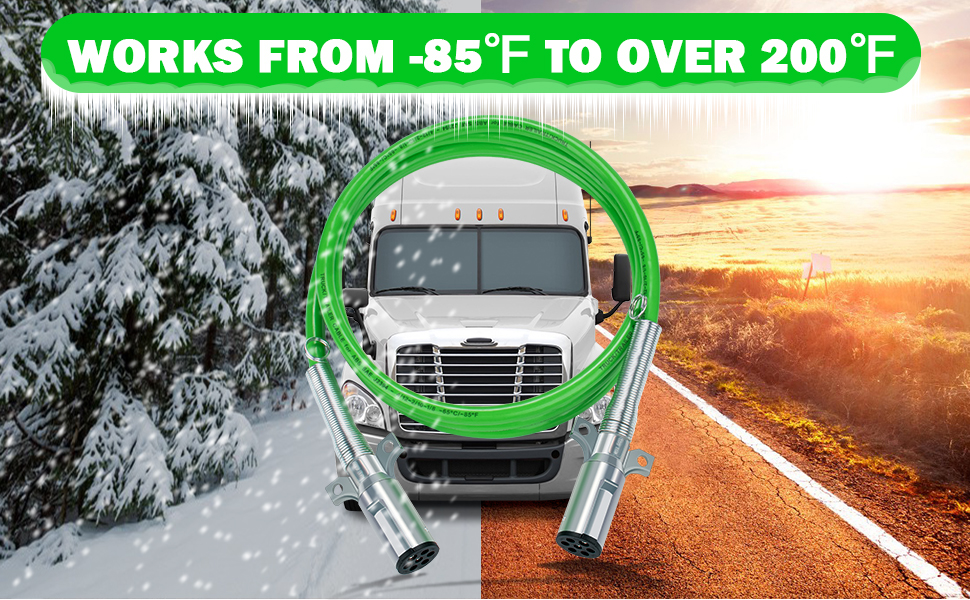 CheeMuii 2 Pack 7 Way Trailer Cord 12 FT ABS Electrical