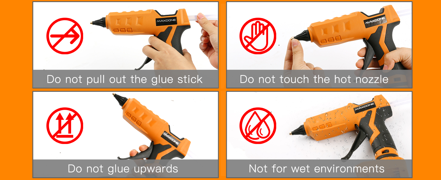 Cordless Hot Glue Gun 100W for dewalt 20V Battery Handheld Wireless Power Glue Gun