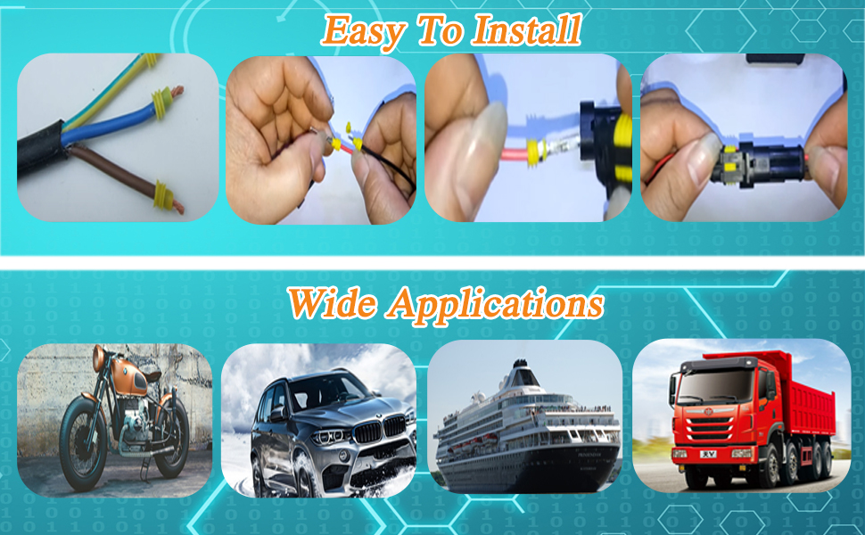 708Pcs Waterproof Electrical Wire Connector Terminals Plug Kit 1/2/3/4/5/6 Male