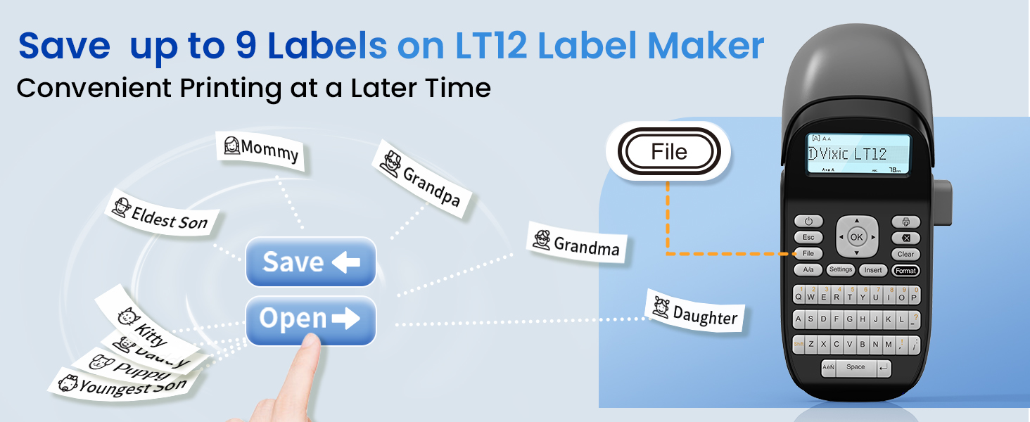 Vixic Label Maker, LT12 Label Maker withTape Waterproof