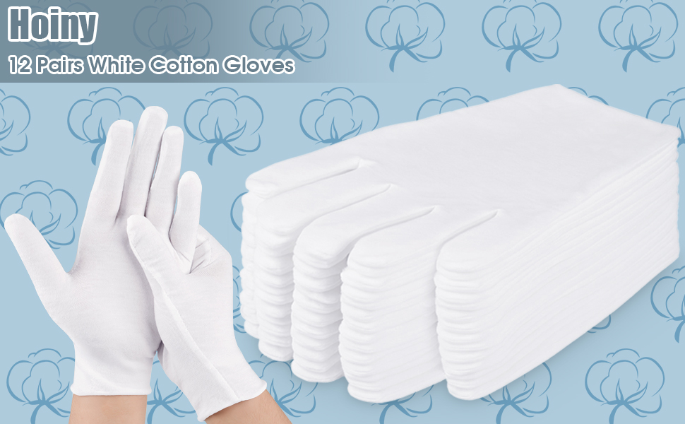 Hoiny White Cotton Gloves