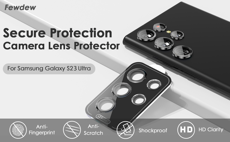 Fewdew for Samsung Galaxy S23 Ultra Camera Lens Protector