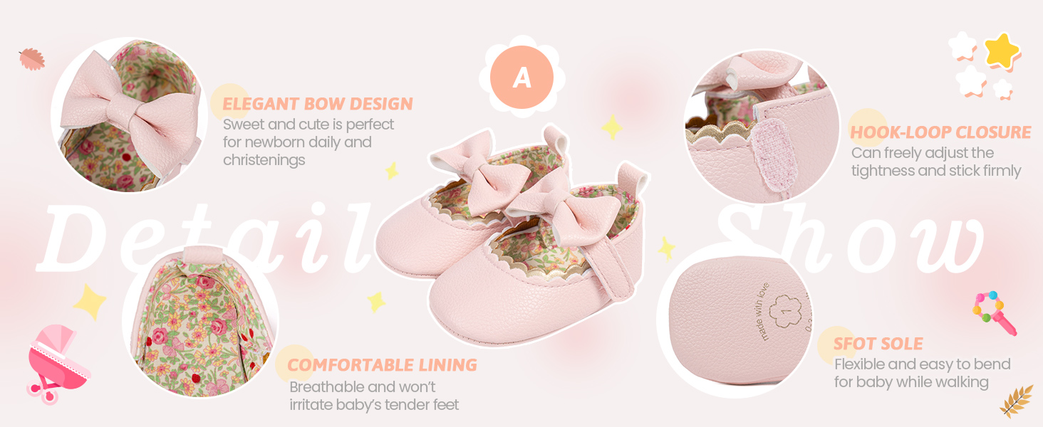 infant girl bow-knot baptism christening shoes white newborn dress shoes wedding princess crib shoes