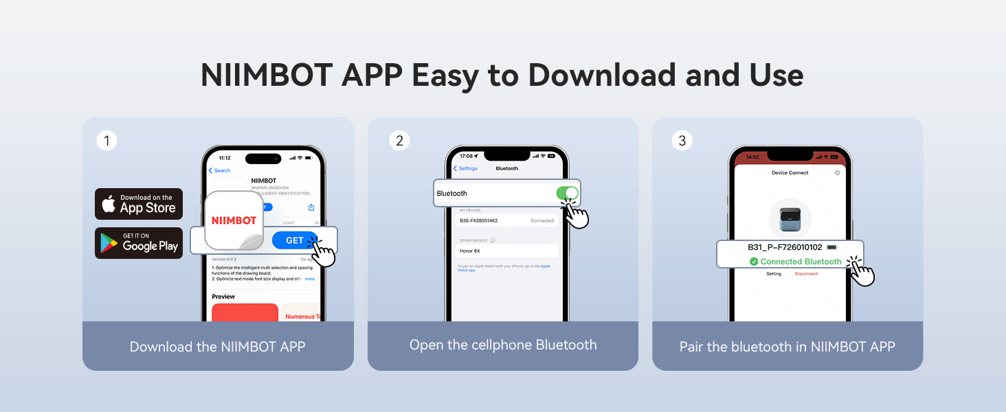 NIIMBOT B31 Label Maker, 3 Inch Portable Barcode Label