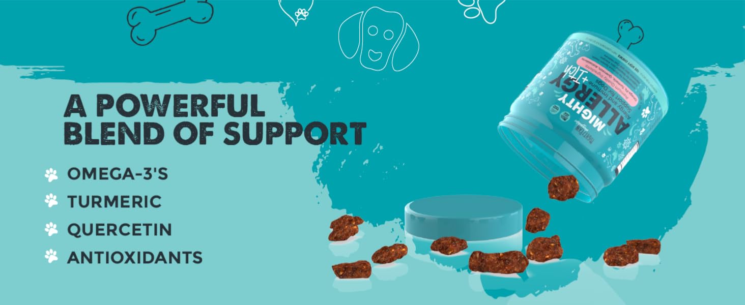 Amazon.com : Mighty Paw Waggables Allergy Immune + Itch (Made in the - Best Allergy And Immune Support For Dogs