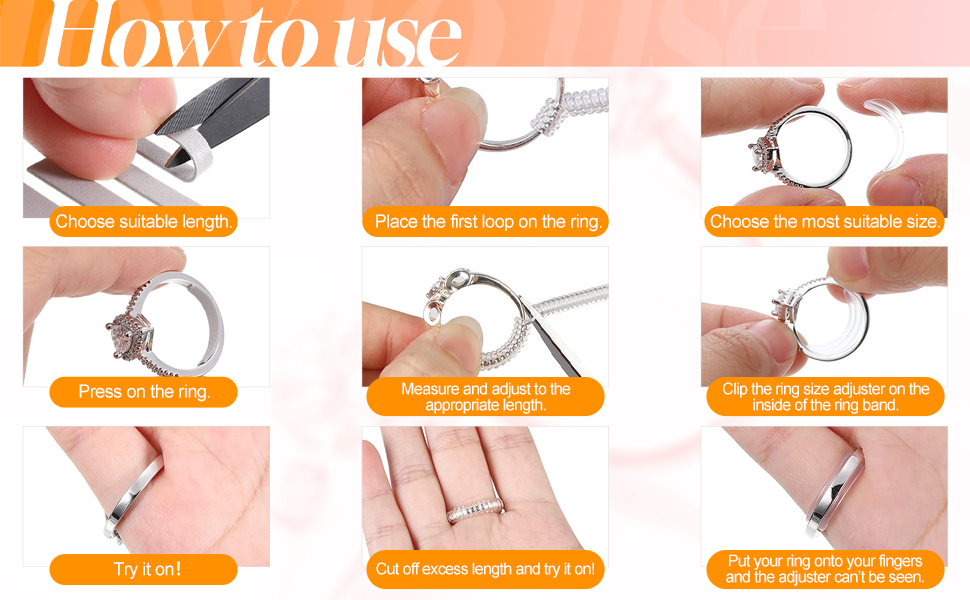 34PCS Ring Size Adjuster with Measuring Tool for Loose Rings, Invisible