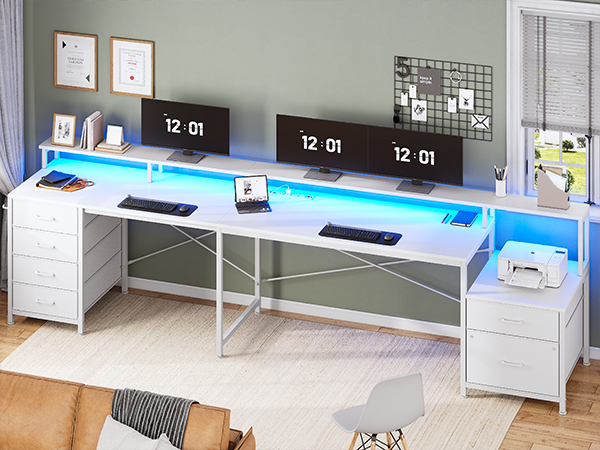 Amazon.com: SEDETA L Shaped Desk with 6 Drawer, 108