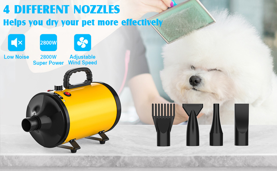 ADVWIN Dog Dryer, 2800W Pet Grooming Blow Dryer with Adjustable Speed