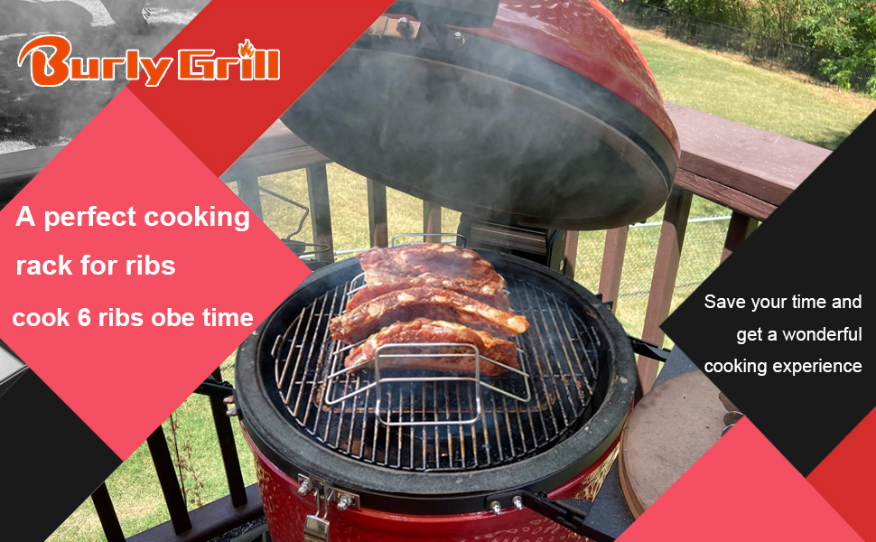 Burly grill Turkey Rack Turkey Roast Rack for Big Green