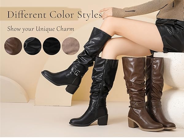 SLY ブーツ TANK SOLE KNEE HIGH BOOTS Amazon.com | SHEMEE Women's Knee High Boots Comfort Square
