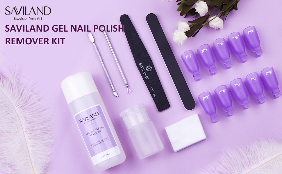 SAVILAND Gel Nail Polish Remover Kit 250ML NonAcetone Shellac