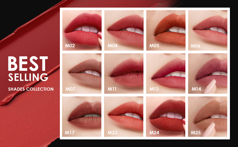 CARSLAN Matte Kissed Lipstick, Hydrating High Pigmented