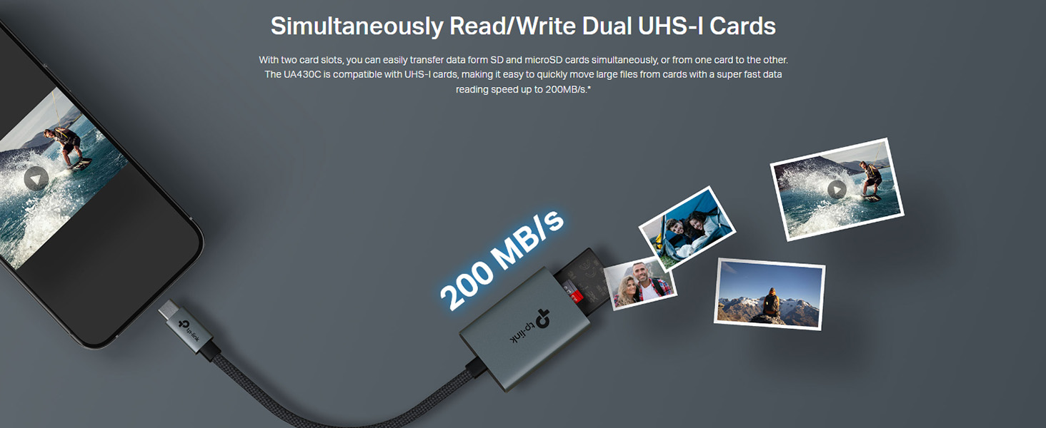 UA430C USB 3.0 Ty  SD & microSD 3.0 Card Reader