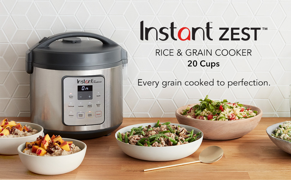 Instant Brand Zest Rice And Grain Cooker 20 Cups, 8 One Touch Smart